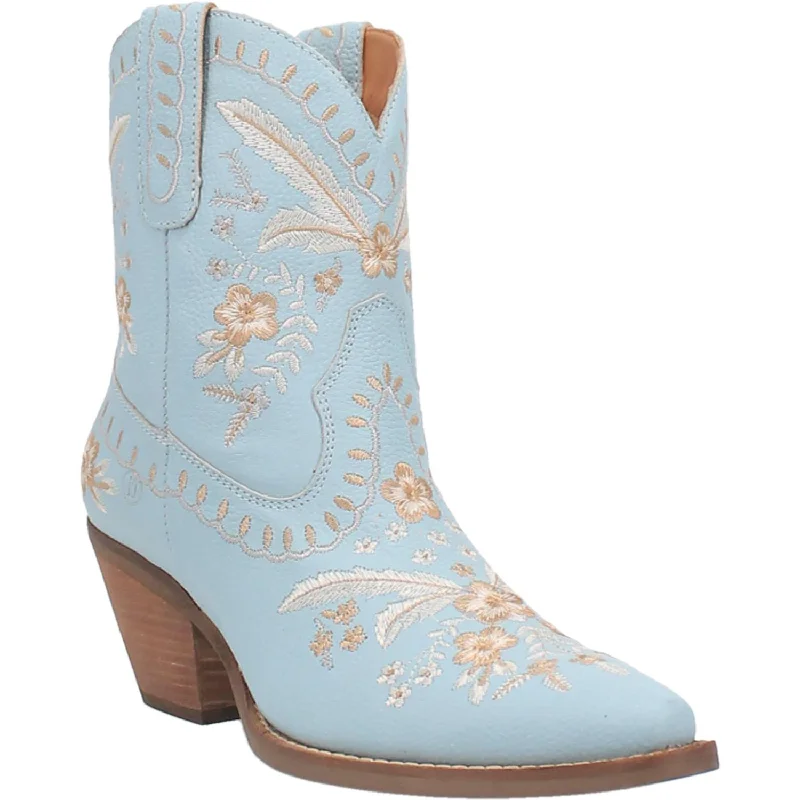 Deal Alert Online Exclusive | Dingo | Primrose Leather Floral Stitch Bootie in Blue  **PREORDER