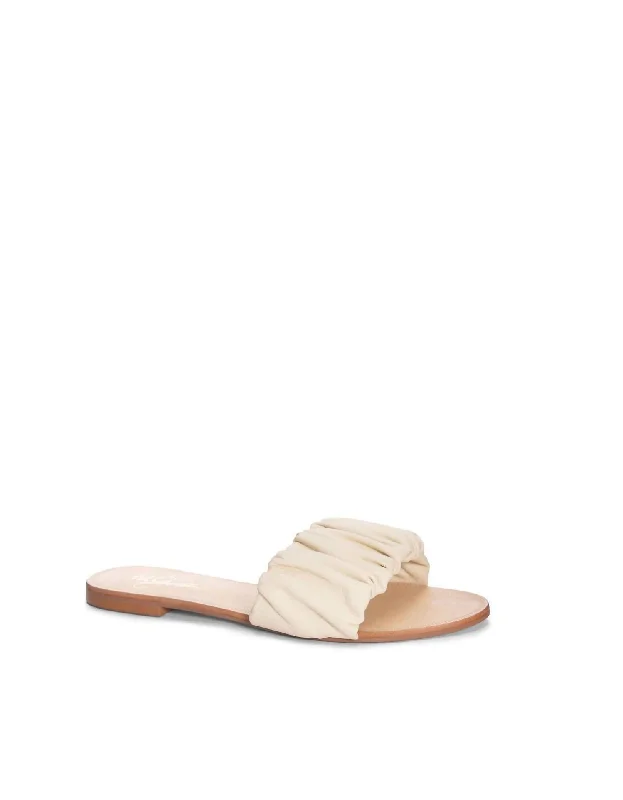Exclusive Preview Britta Ruched Slide In Cream