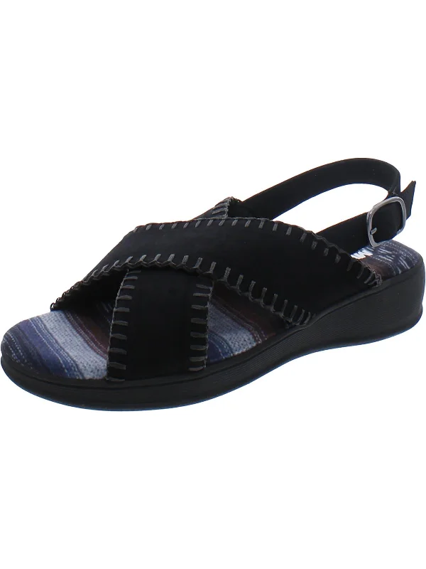 Mega Sale City Highrise Womens Faux Suede Criss Cross Front Slingback Sandals