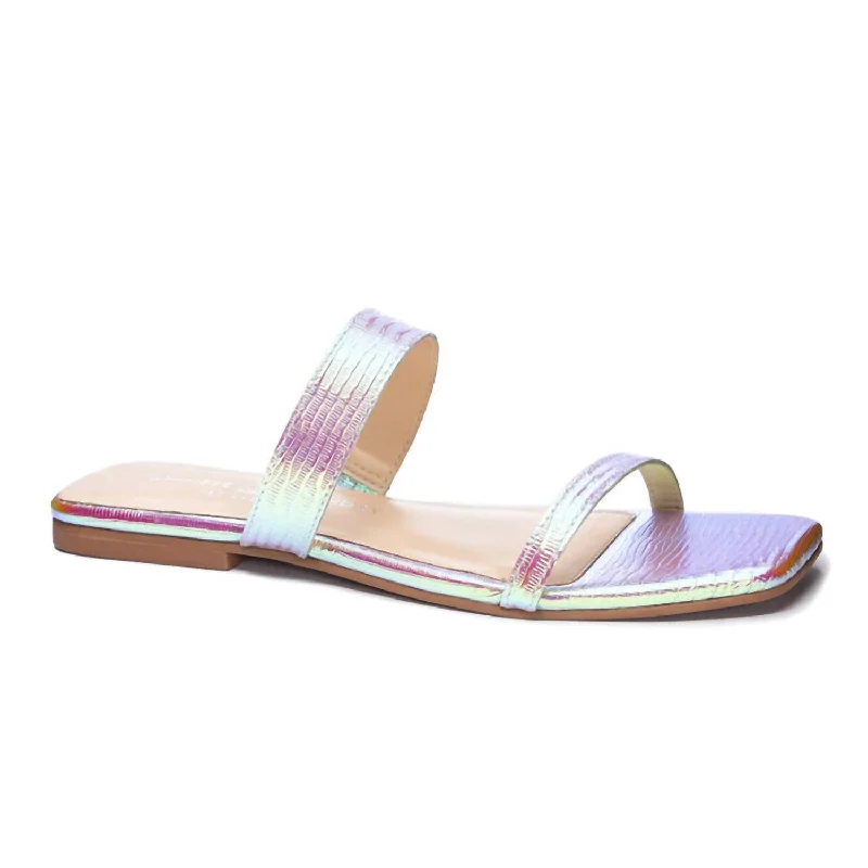 Weekend Deals to Make You Happy Deana Leather Sandal In Iridescent