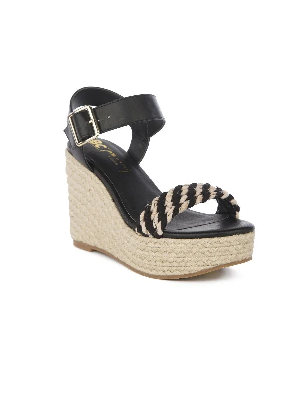 Final Offer Dew Drops Womens Vegan Leather Slingback Wedge Sandals