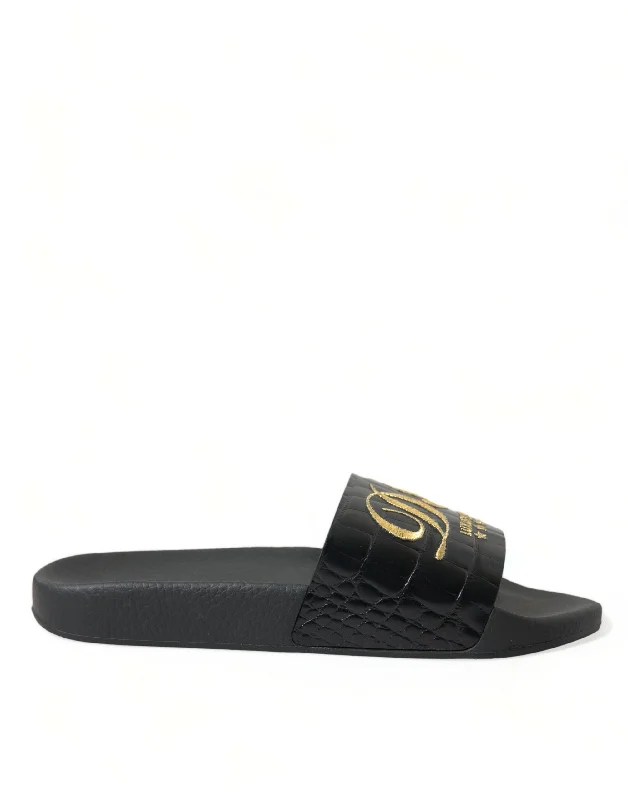 Instant Deal Dolce & Gabbana Elegant  and  Leather Women's Slides