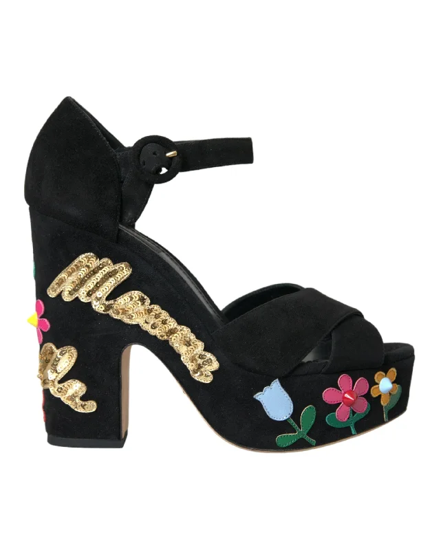 Massive Savings Dolce & Gabbana  Suede Ankle Strap Heels Sandals Women's Shoes