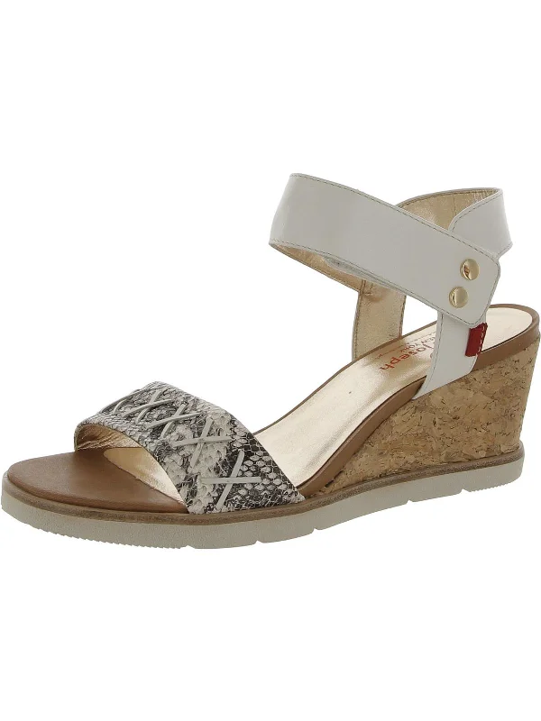 Quick Deals Dyckman St. Womens Leather Snake Print Wedge Sandals