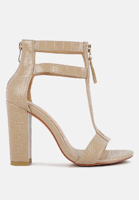 Early Bird felicity zip up croc textured sandals