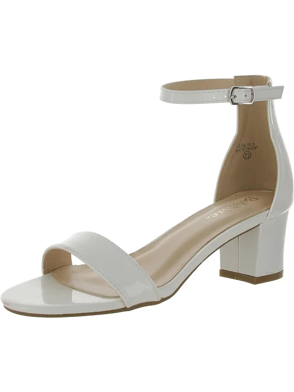 Take Action Jean Womens Faux Suede Ankle Strap Heels