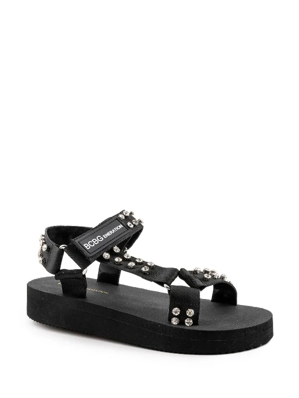 While Supplies Last Parna Womens Ankle Strap Studded Flatform Sandals