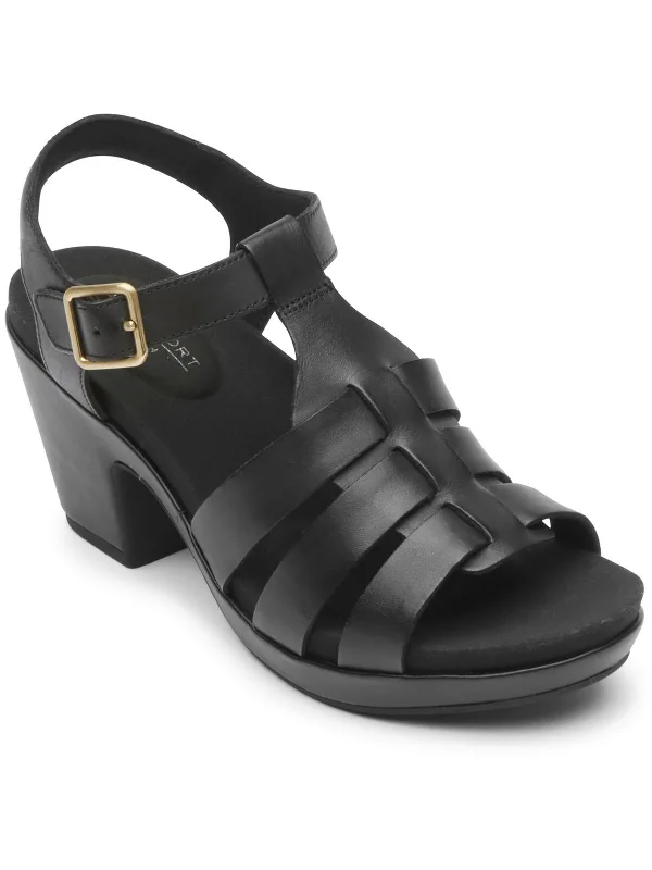 Midnight Sale VIVIANNE Womens Almond toe Ankle strap Block Heel