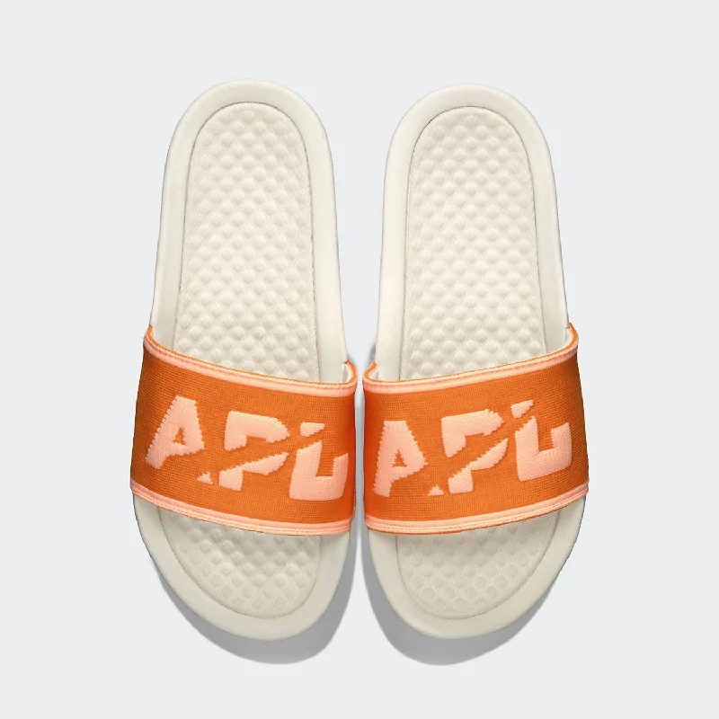 Weekend Savings Spectacular Women's Big Logo Techloom Slide In Ivory/orange/neon Peach