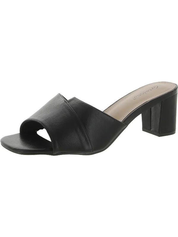 Best Seller Womens Faux Leather Slip-on Heels
