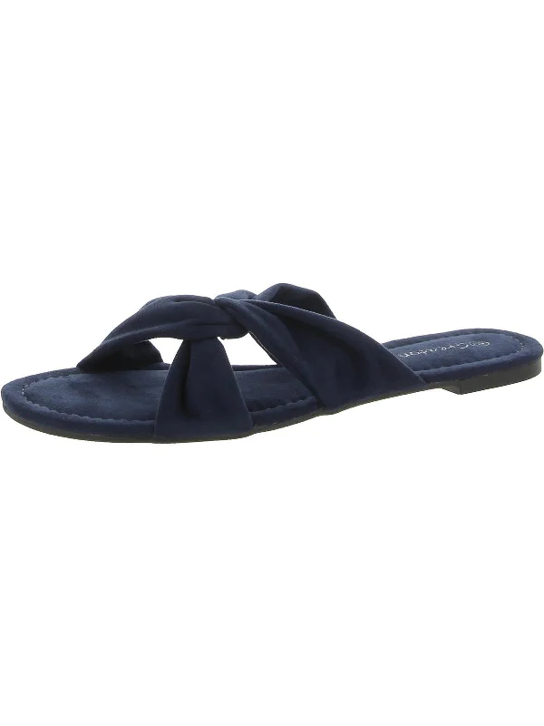 Year-End Deals Womens Faux Suede Slip-On Slide Sandals
