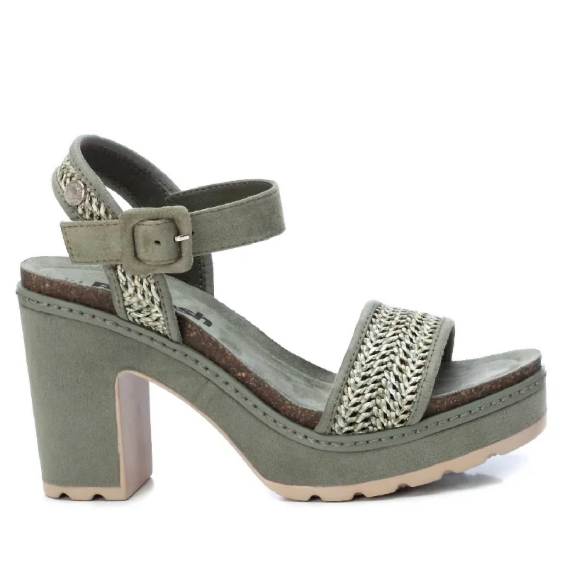 Deal Alert Women's Heeled Suede Sandals In Green
