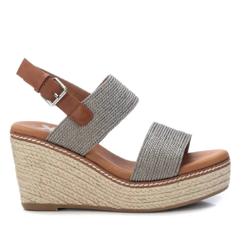 Big Deal Women's Jute Wedge Sandals In Silver