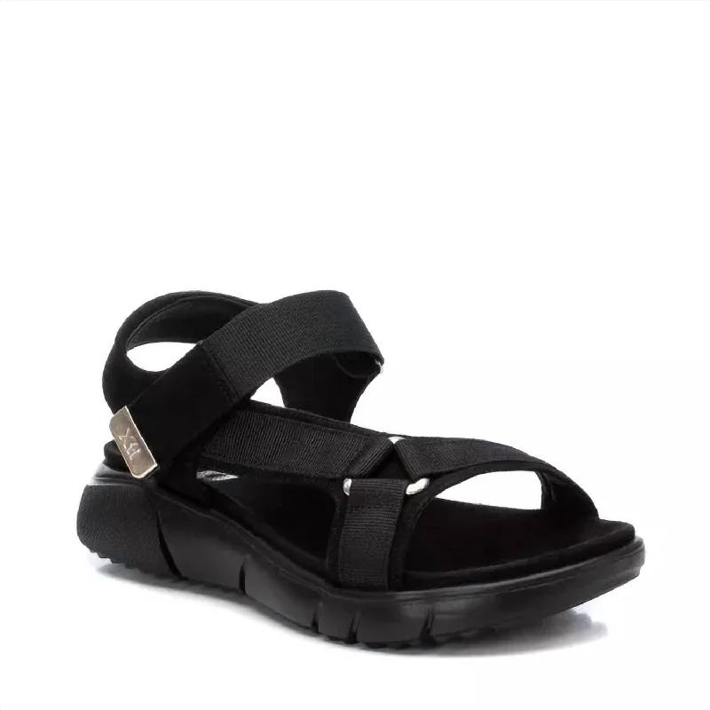 Don't Miss Out Women's Suede Sandals In Black