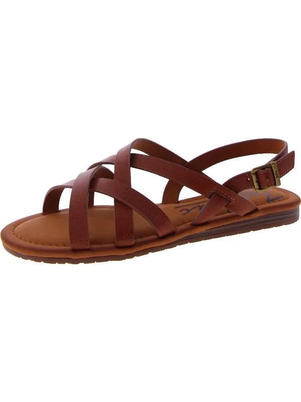 Weekend Deals That Excite Yale-2 Womens Faux Leather Ankle Strap Strappy Sandals