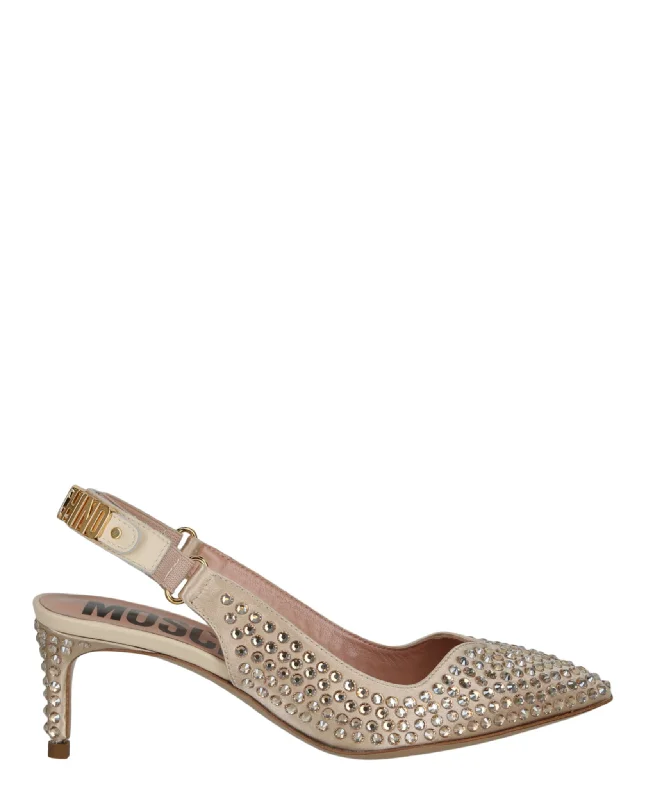 Markdown Sale Crystal Embellished Kitten Heels