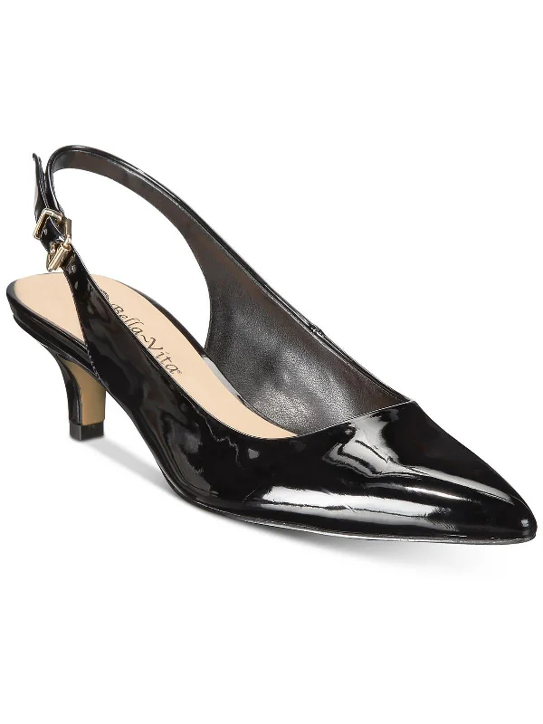 Exclusive Online Offer Scarlett II Womens Faux Leather Pointed Toe Kitten Heels