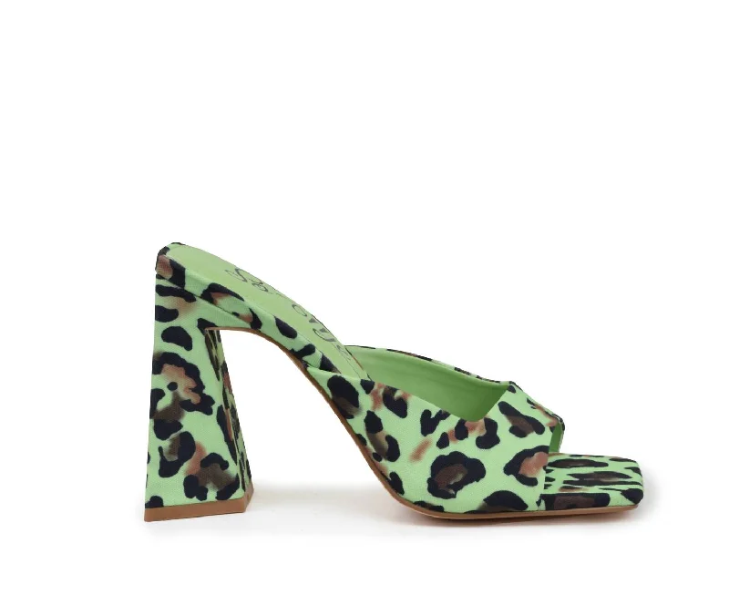 Savings Galore Women's Slides Sandals In Green Leopard